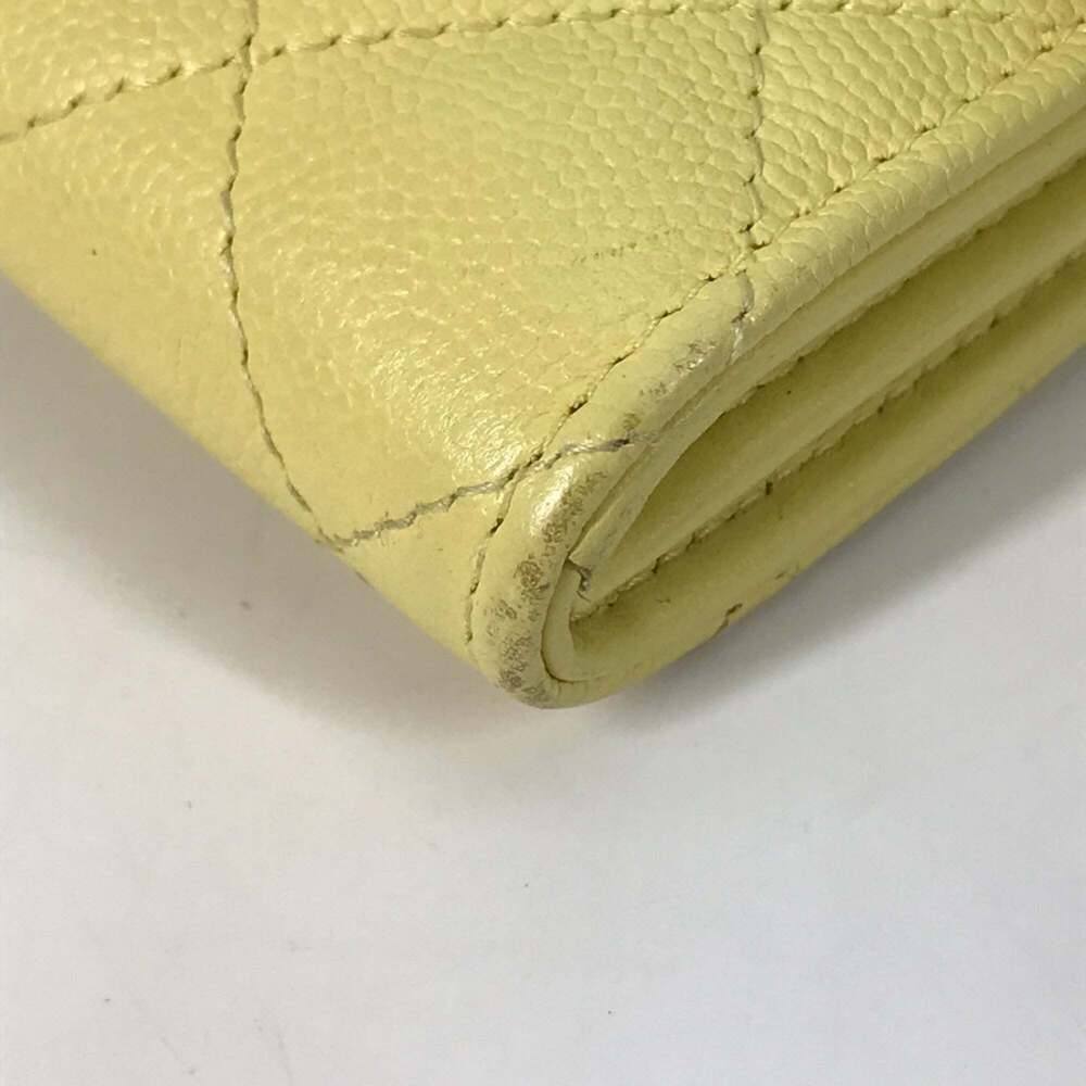CHANEL Yellow Caviar Leather Logo Wallet - Picture 7 of 16